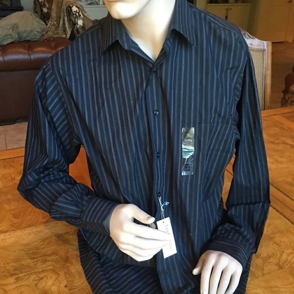 MEN’S BRAND new dress Shirt In classy black